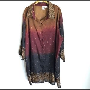Take Two Beaded Jacket Plus Sz Multicolor Size 2X